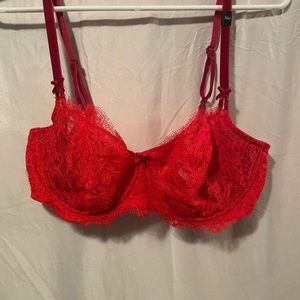 VICTORIAS SECRET  BRA. New with tags. Red lace. Size 36D